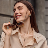 Cicy Bell Womens Floral Pendant Necklace