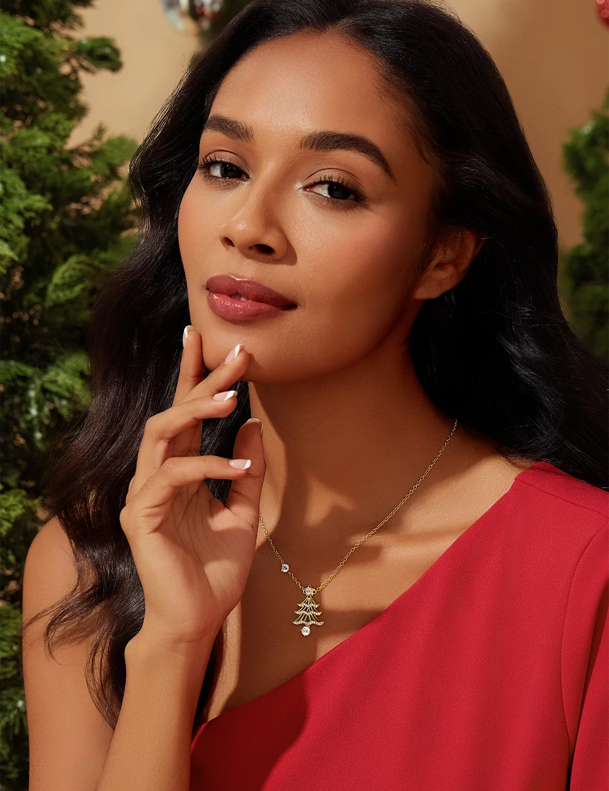 Womens Christmas Tree Pendant Necklace 2