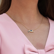 Womens Yellow Gold Evil Eye Necklace 1