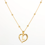 Cicy Bell Womens Gold Heart Initial Letter L Necklace