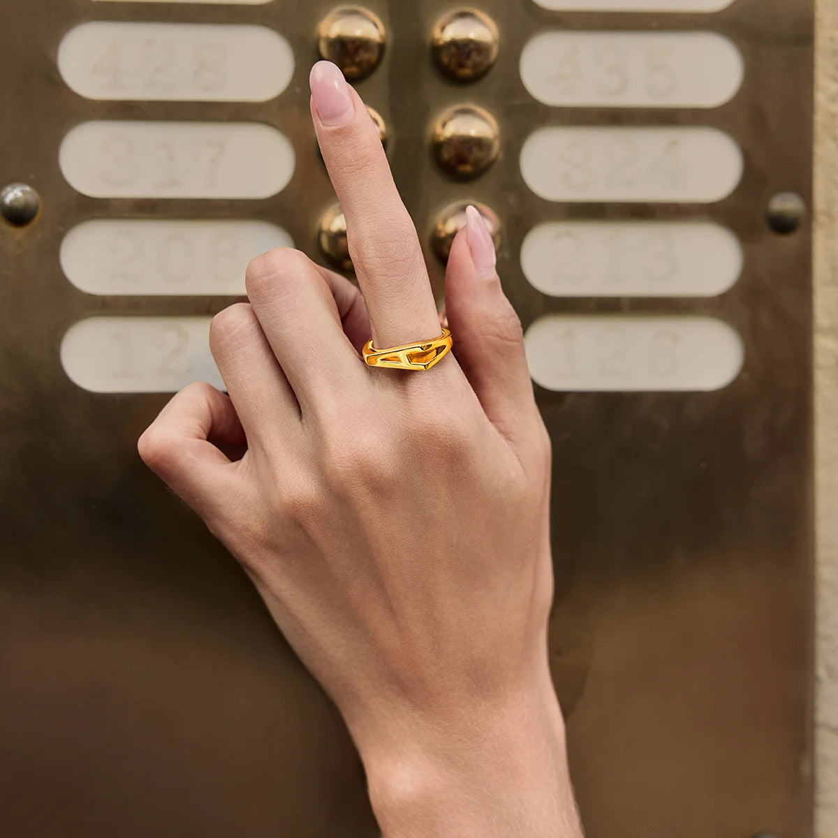 Cicy Bell Womens Gold Initial Letter A Rings