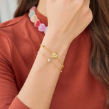 Cicy Bell Womens Gold Heart Initial M Name Bracelets