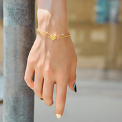 Cicy Bell Womens Gold Heart Initial M Name Bracelets