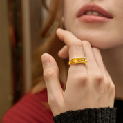 Cicy Bell Womens Gold Initial Letter M Rings