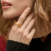 Cicy Bell Womens Gold Initial Letter M Rings