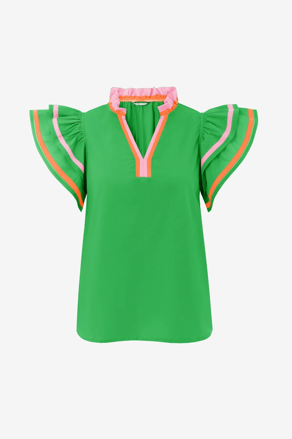 Womens Green Color Block Blouses | Cicy Bell
