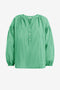 Womens Green Puff Long Sleeve Blouse 2