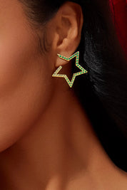 Women Green Hollow Star Earring | CicyBell