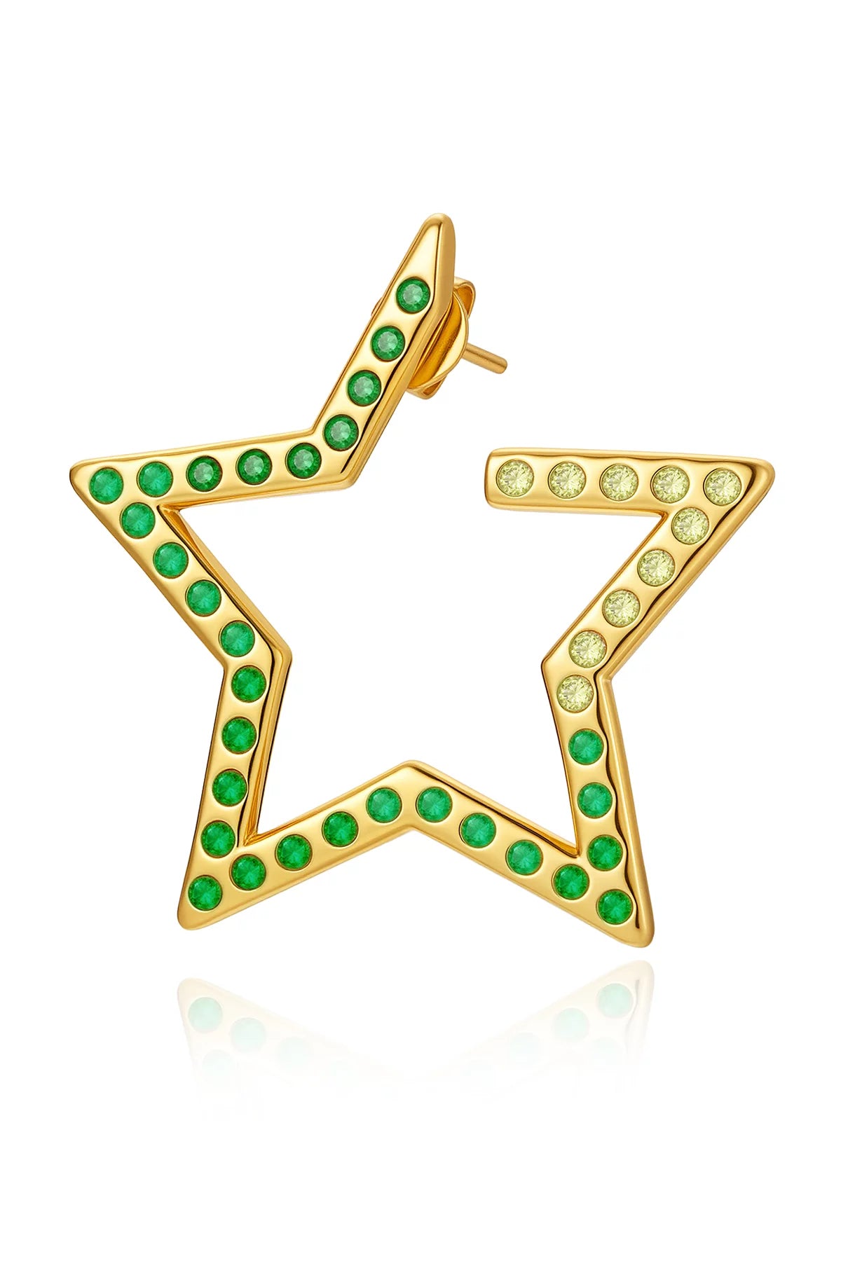 Women Green Hollow Star Earring | CicyBell