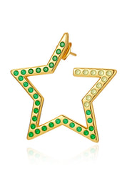 Women Green Hollow Star Earring | CicyBell