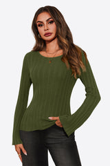 Womens Green Long Sleeve Knit Tops | CicyBell
