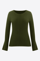 Womens Green Long Sleeve Knit Tops | CicyBell