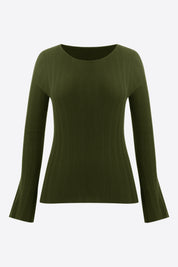 Womens Green Long Sleeve Knit Tops | CicyBell
