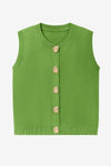 Womens Green Cropped Sweater Vest 2