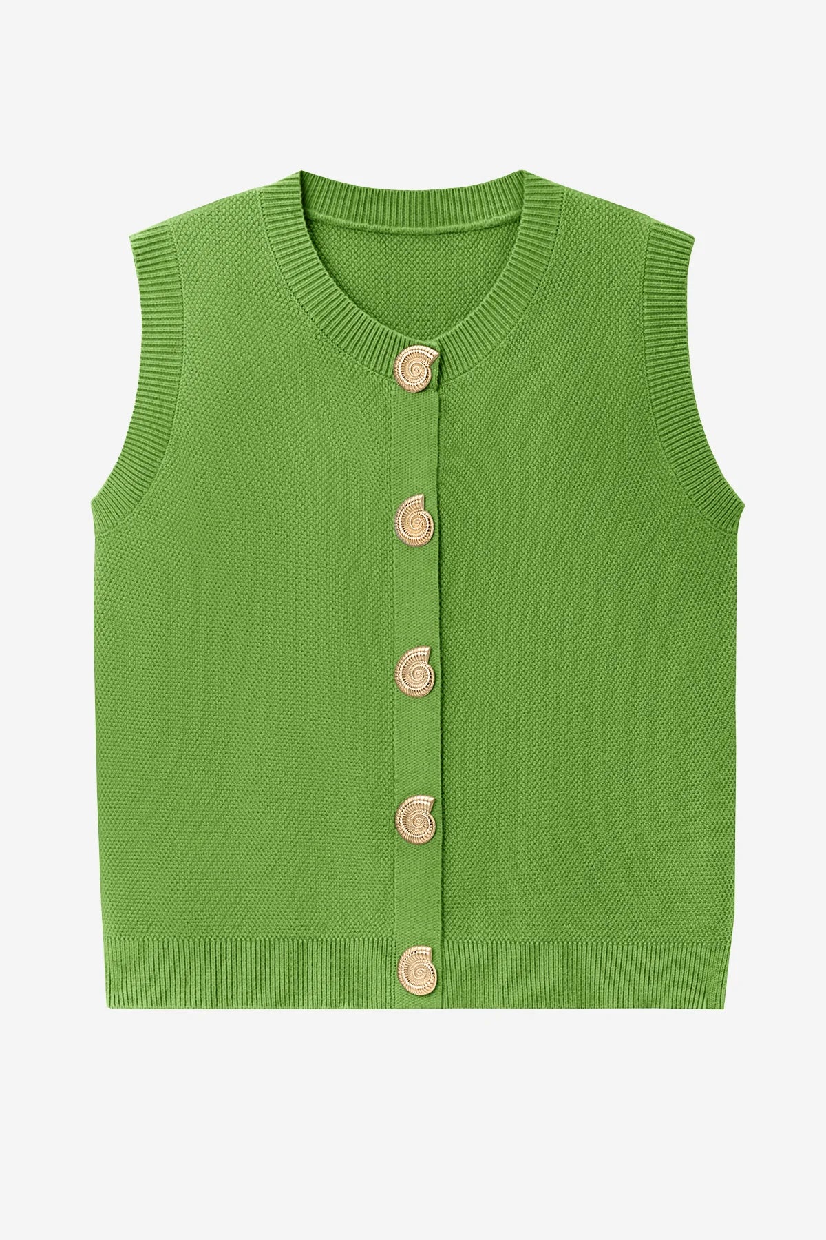 Womens Green Cropped Sweater Vest | CicyBell