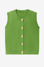 Womens Green Cropped Sweater Vest | CicyBell