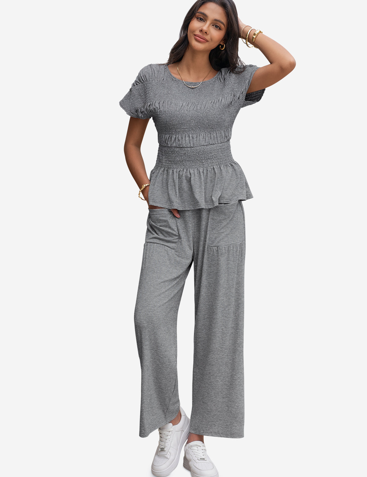 Womens Grey 2 Piece Outfits