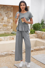 Womens Grey 2 Piece Outfits 2