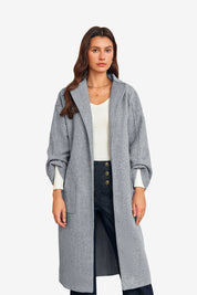 Womens Grey Long Pea Coats 1