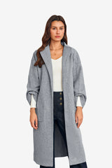 Womens Grey Long Pea Coats | CicyBell