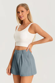 Womens Grey High Waisted Shorts | CicyBell
