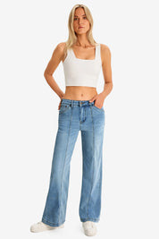 Womens Jean Blue High-Waisted Jeans