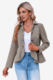 Women Khaki Elegant Blazer 1