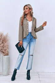 Women Khaki Elegant Blazer 2