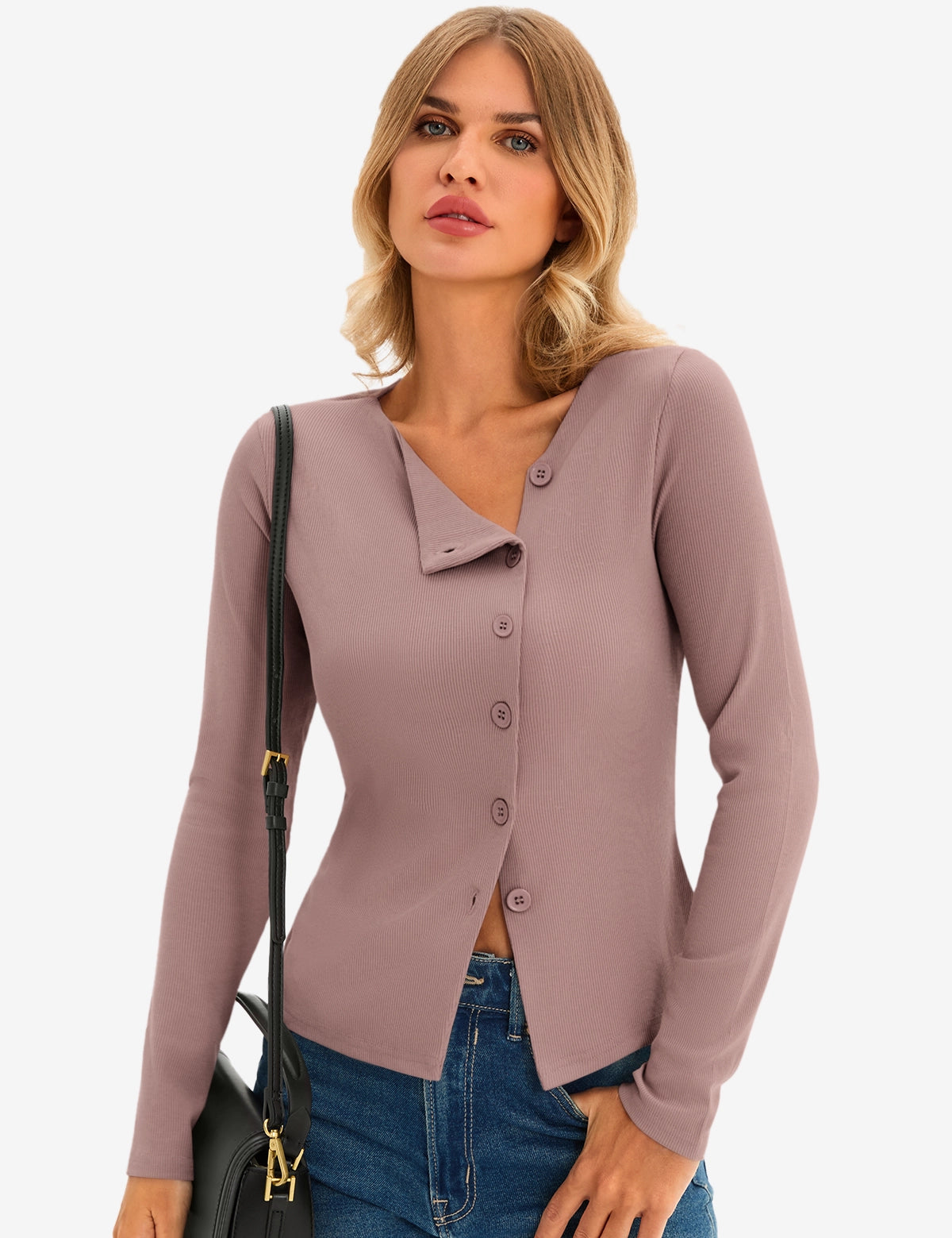 Womens Khaki Long Sleeve Tops  1