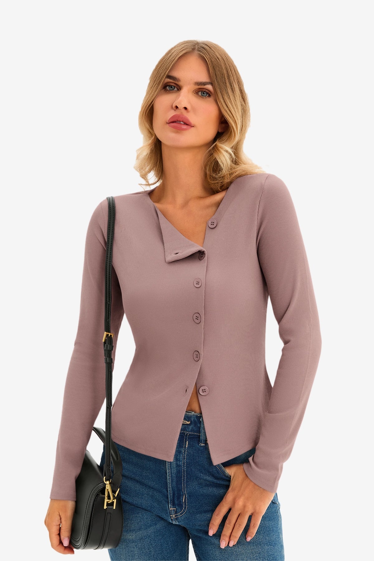 Womens Khaki Long Sleeve Tops  1