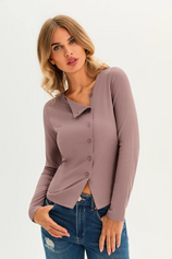 Womens Khaki Long Sleeve Tops 3