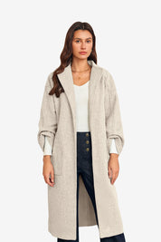 Womens Khaki Long Pea Coats 1