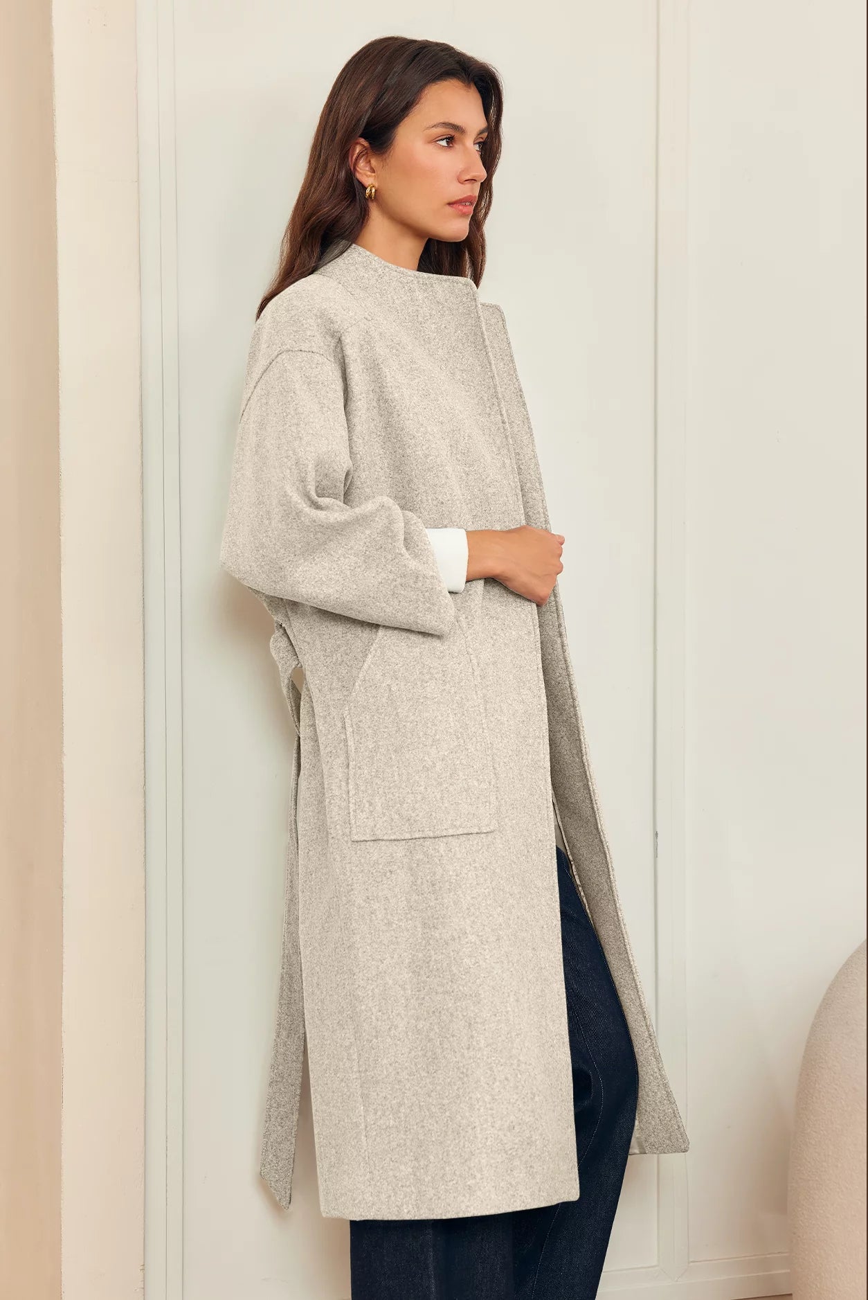 Womens Khaki Long Pea Coats | CicyBell