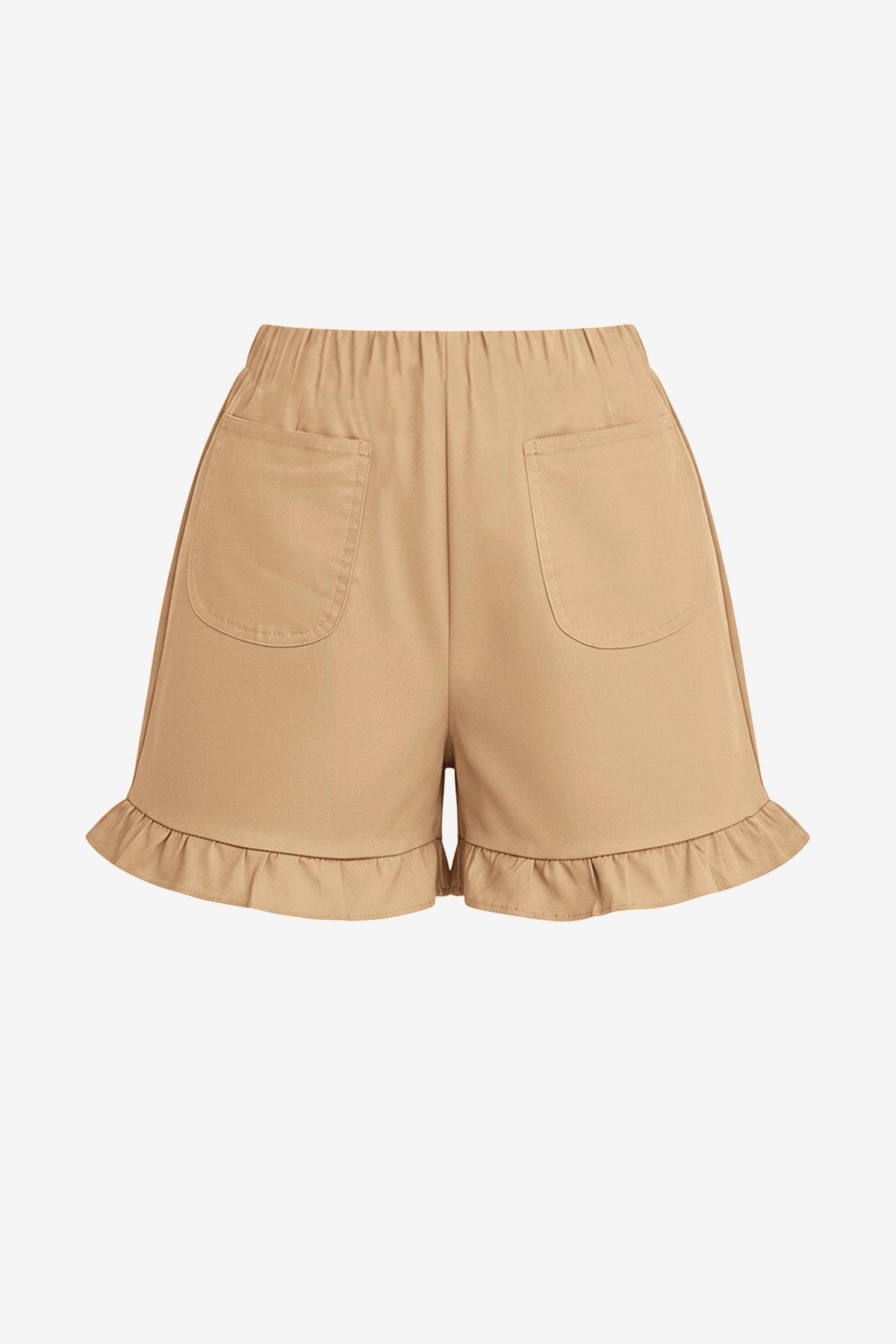 Womens Khaki Summer Ruffle Shorts | CicyBell