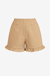 Womens Khaki Summer Ruffle Shorts | CicyBell