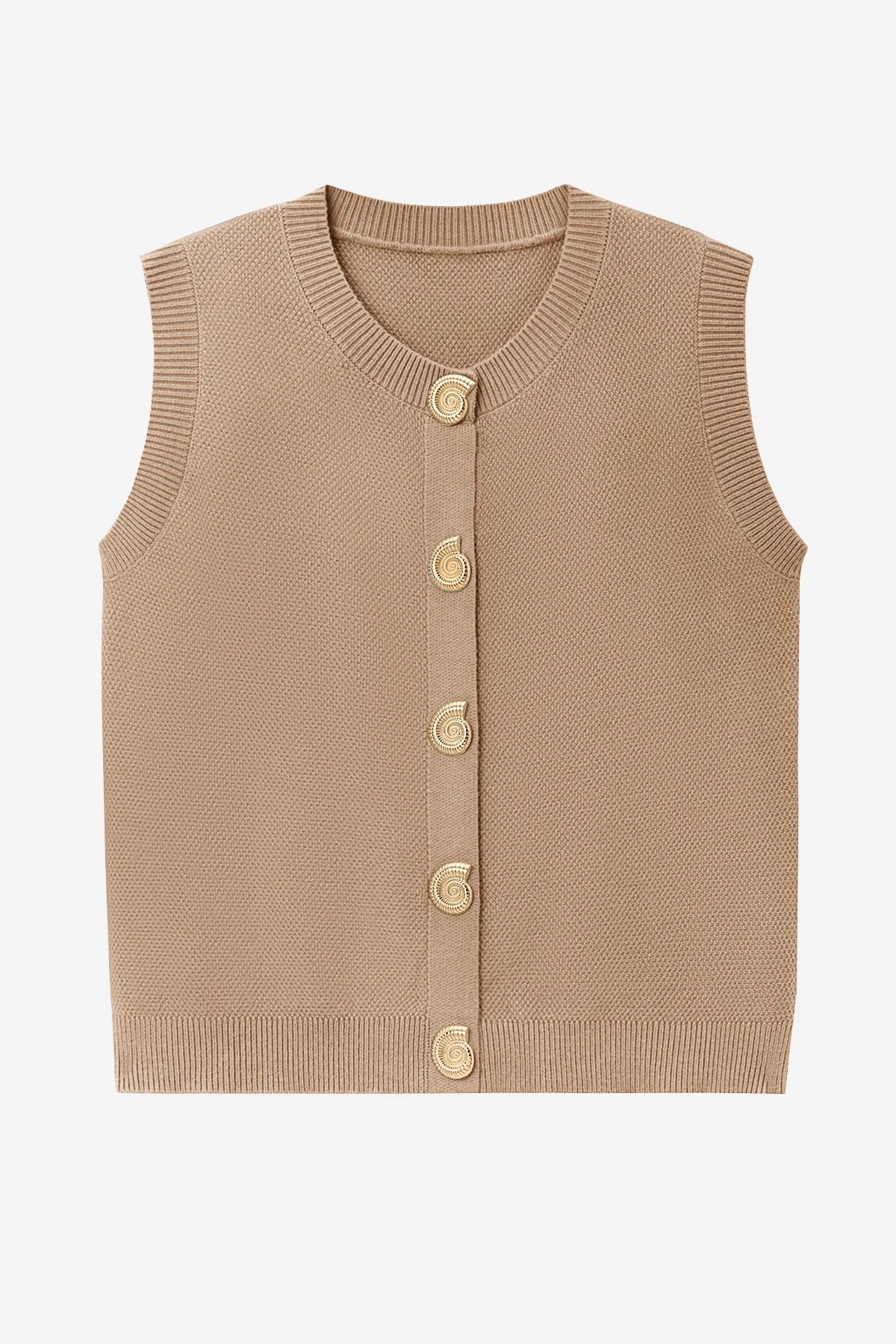 Womens Khaki Cropped Sweater Vest | CicyBell