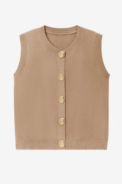 Womens Khaki Cropped Sweater Vest | CicyBell