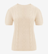 Womens Khaki Puff Short Sleeve Sweater | CicyBell