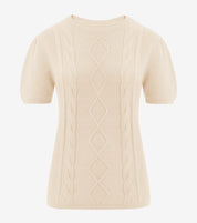 Womens Khaki Puff Short Sleeve Sweater | CicyBell