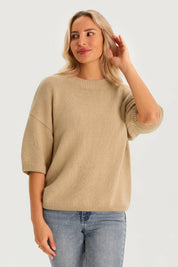 Womens Khaki Half Sleeve Sweaters 2