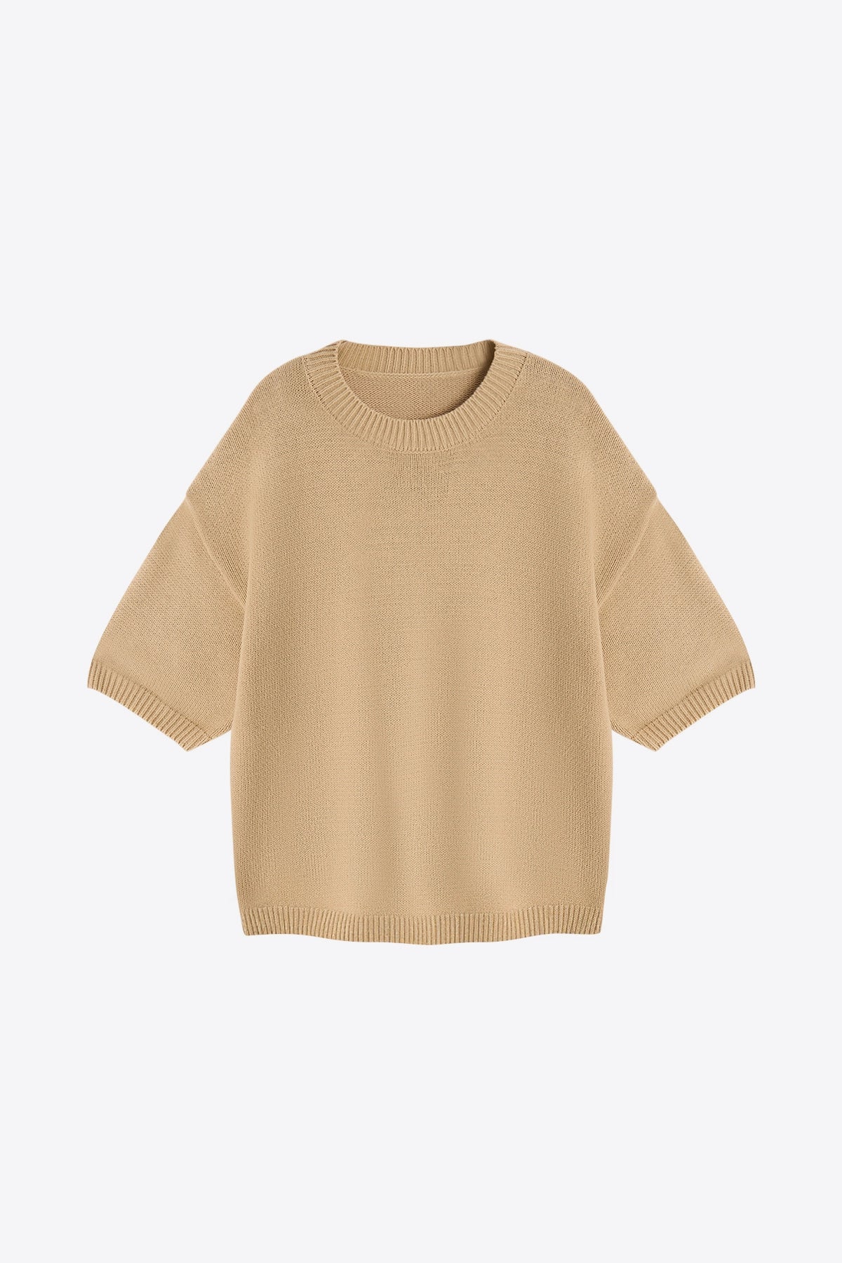 Womens Khaki Half Sleeve Sweaters | CicyBell