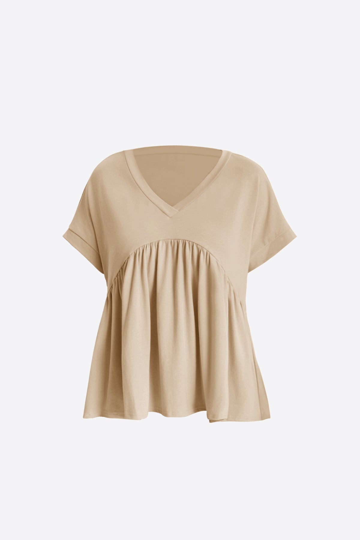 Womens Khaki Summer Peplum Tops | CicyBell