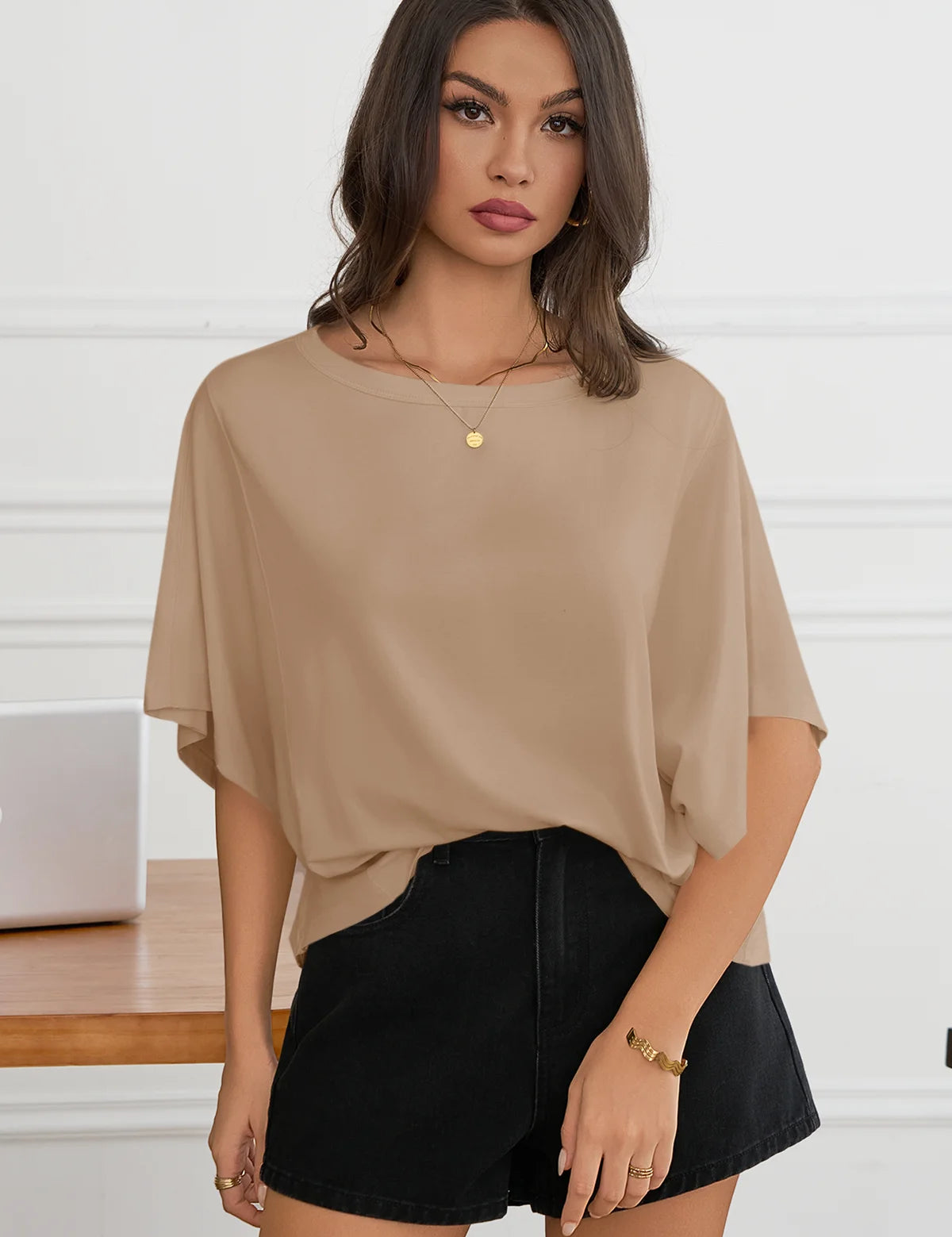 Womens Khaki Oversized T Shirts 3
