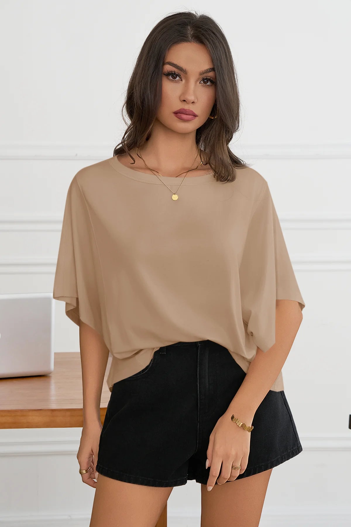Womens Khaki Oversized T Shirts 3