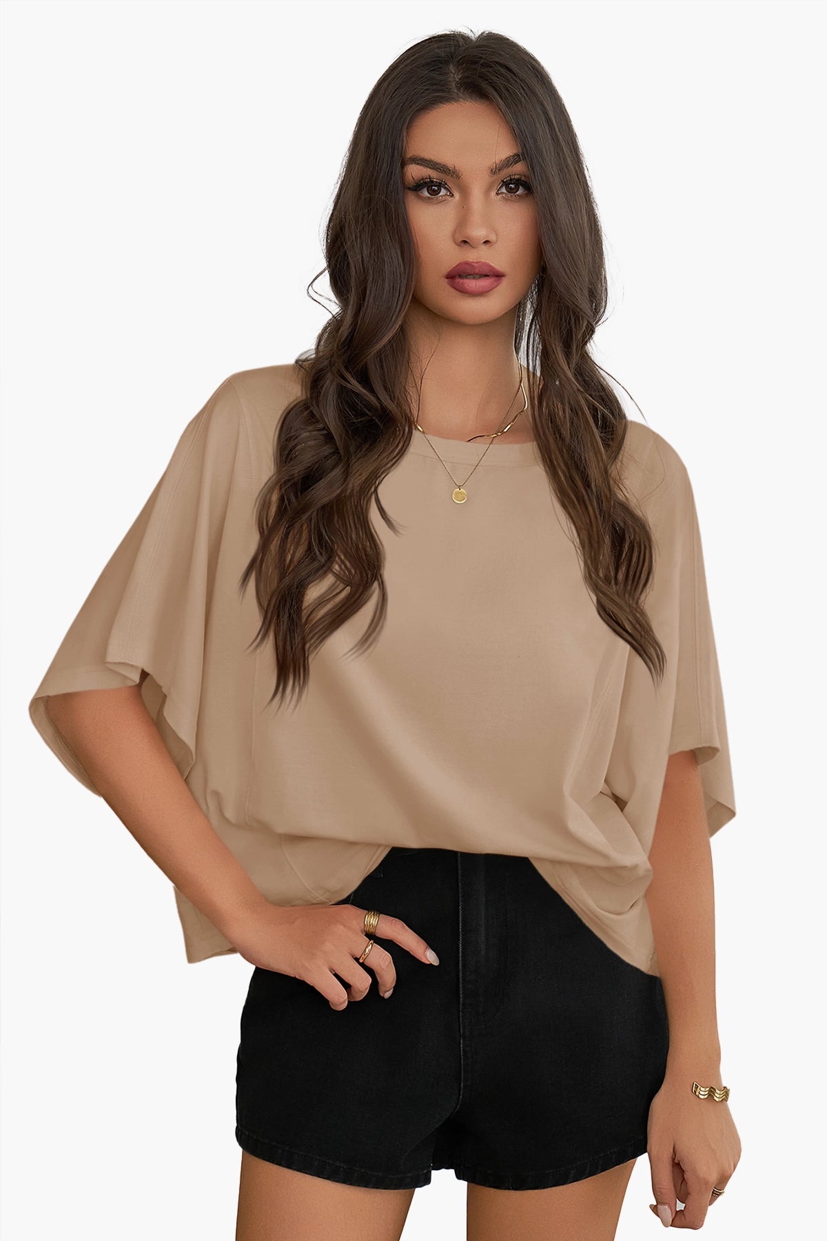 Womens Khaki Oversized T Shirts 1