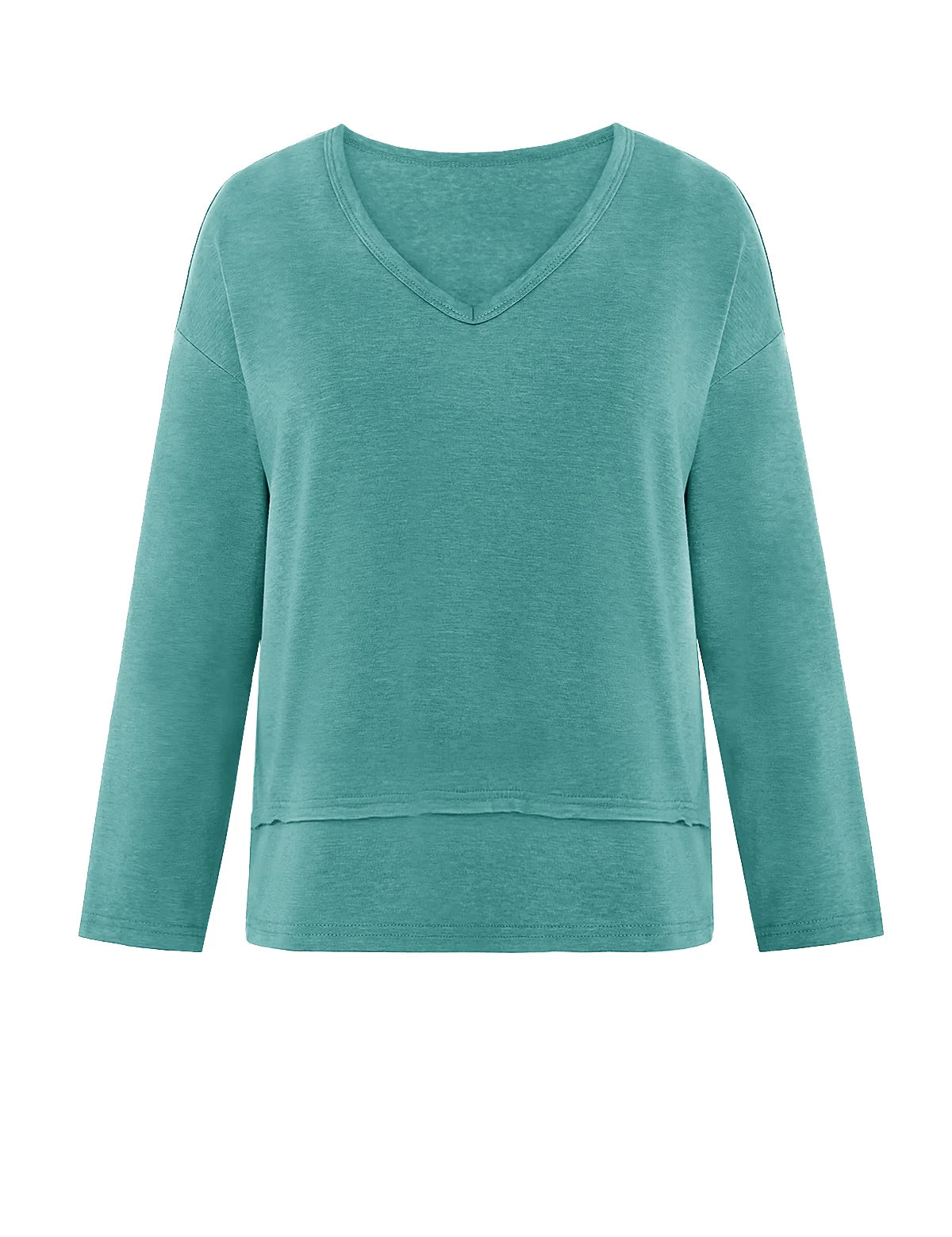 Womens Lake Blue Long Sleeve T Shirts 3