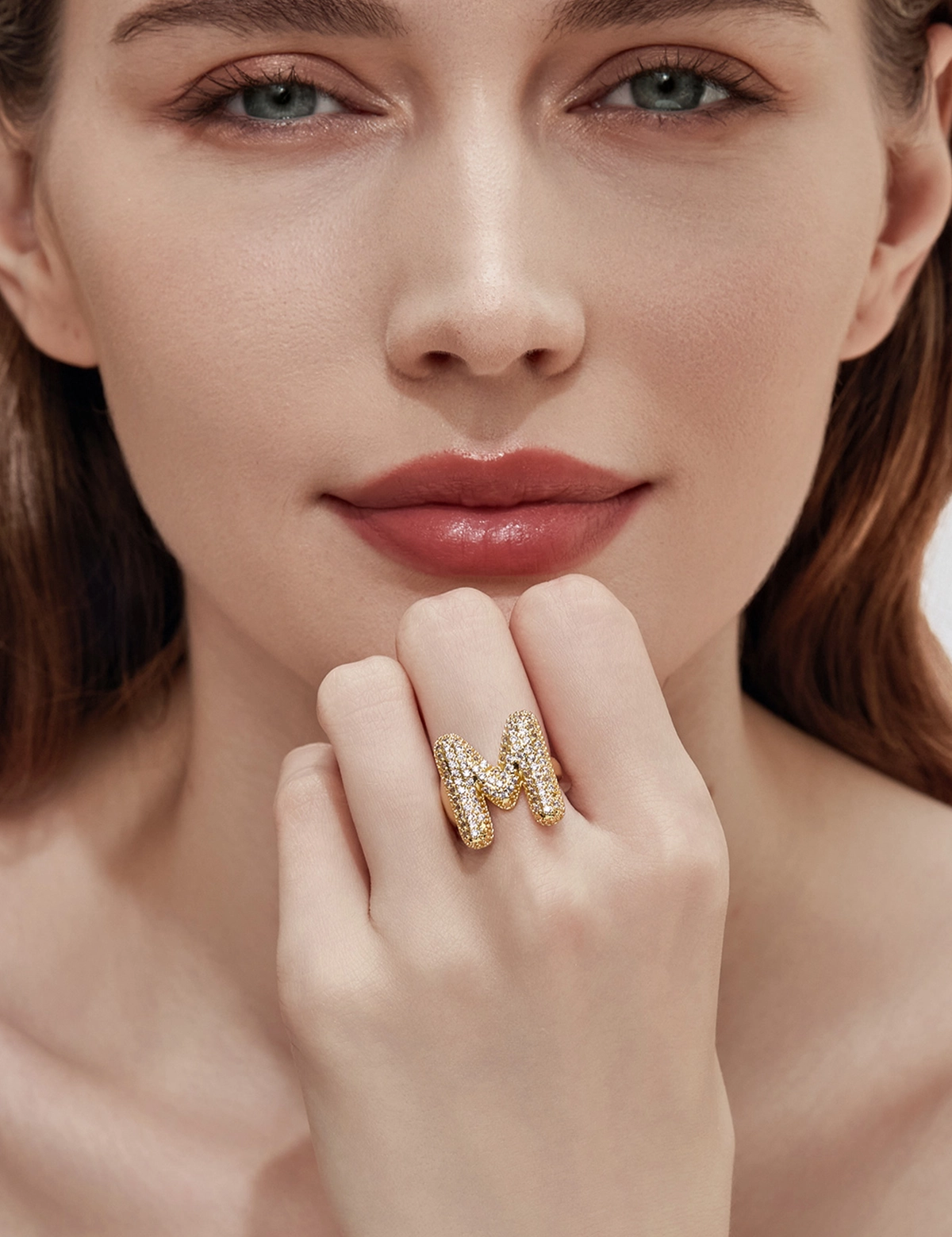 Womens Letter M Initial Rings 1