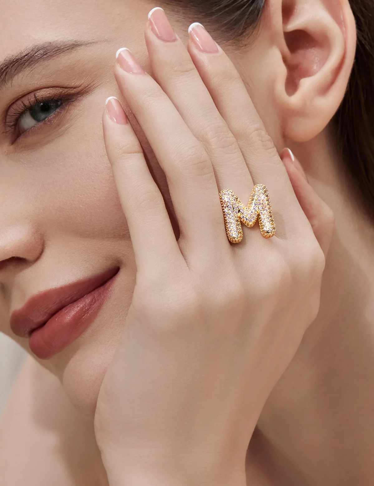 Womens Letter M Initial Rings 2