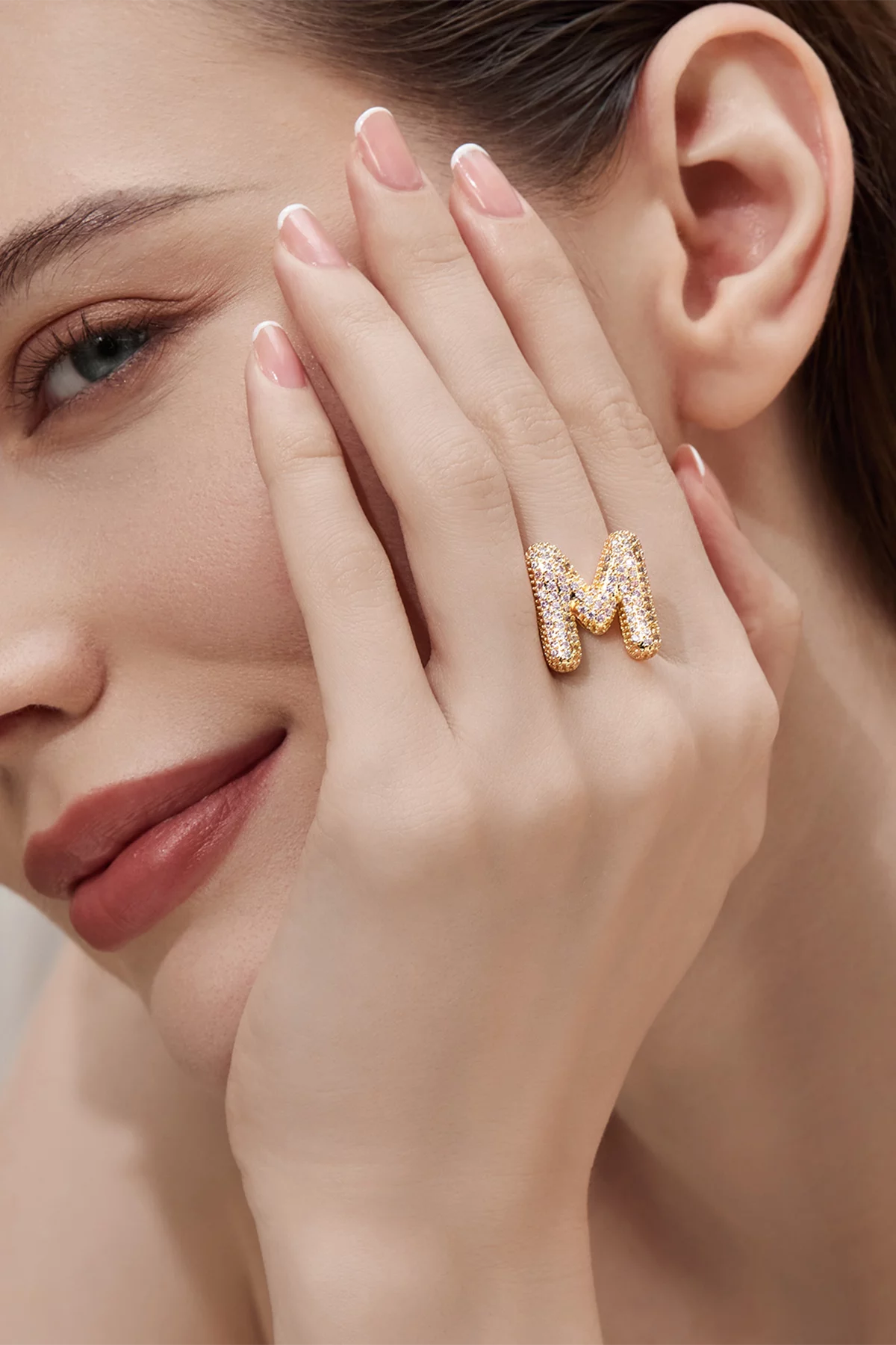 Womens Letter M Initial Rings 2