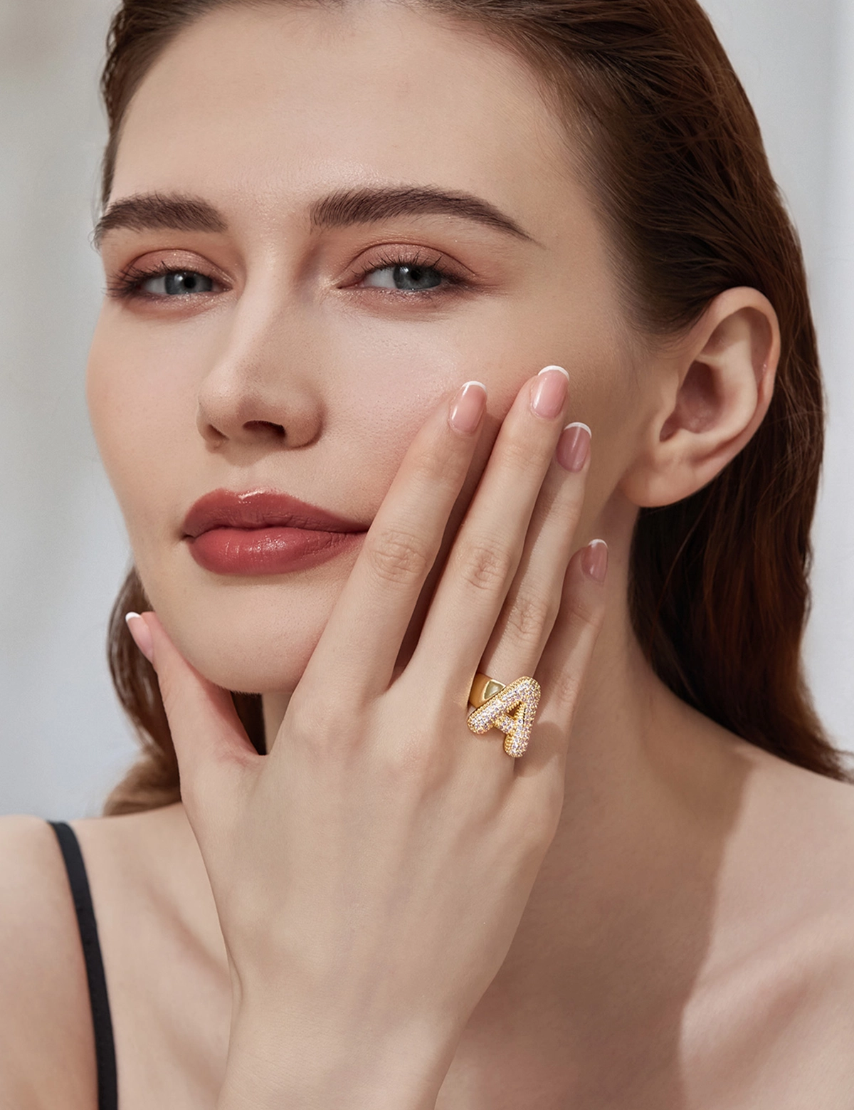 Womens Letter A Initial Rings 1